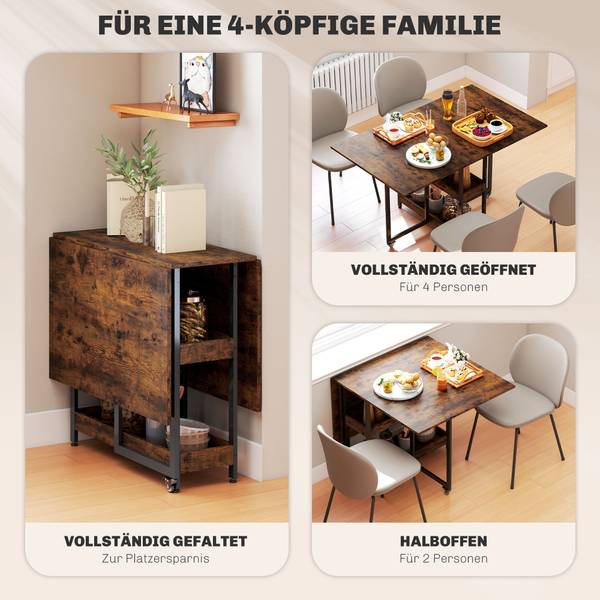 Klappbarer Esstisch 296V00DR Braun