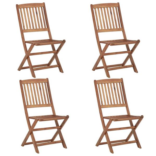 Gartenstuhl 3007930-2 (4er Set) Rot - Akazie - 48 x 91 x 57 cm