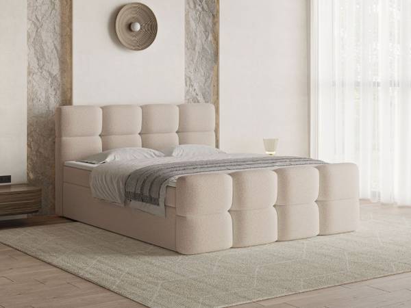 Boxspringbett RIVON Beige - Liegefläche Breite: 180 cm