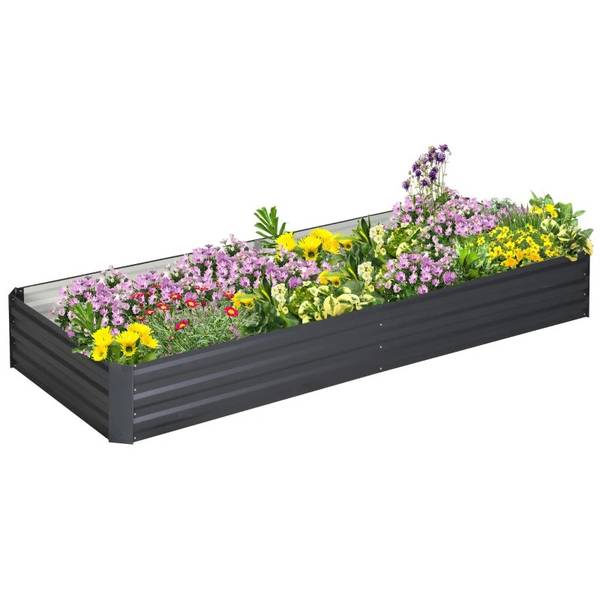 Hochbeet BB5495 Grau - Metall - 91 x 30 x 241 cm