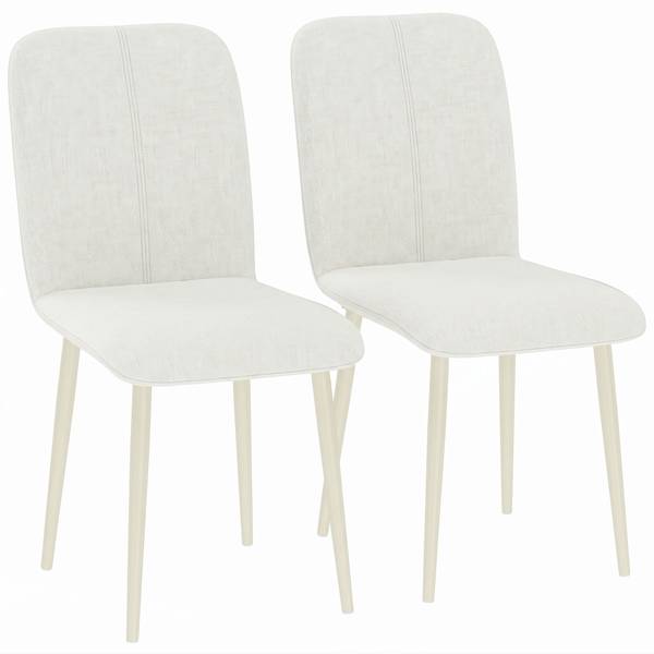 Esszimmerstühle 83A-644V00CW Weiß - Polyester - Webstoff - 57 x 85 x 42 cm