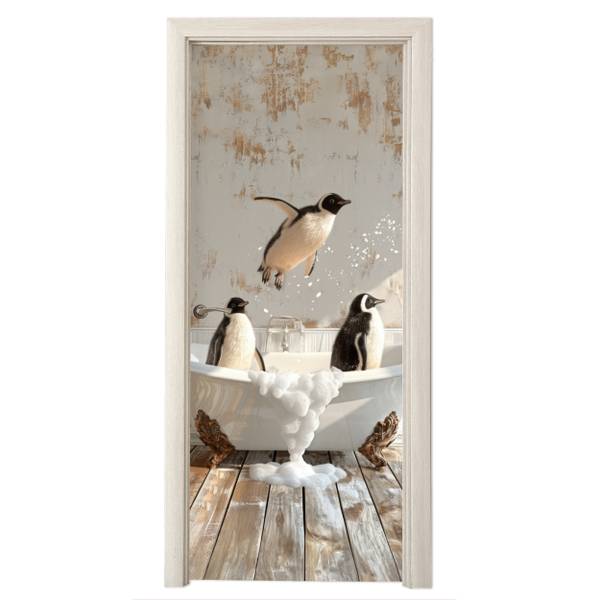 FOTOTAPETE TÜR Pinguine 90 x 205 cm