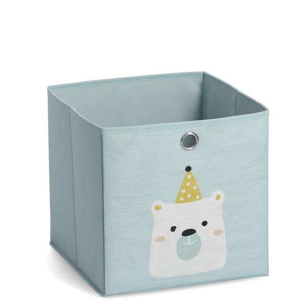 Conteneur textile pour jouets, ZELLER Vert - Matière plastique - 28 x 28 x 28 cm
