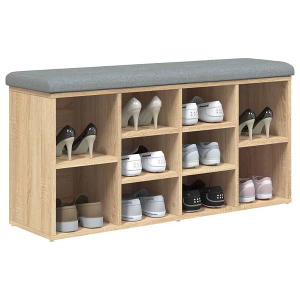 Banc à chaussures 3032322 Marron - Bois manufacturé - 60 x 45 x 12 cm