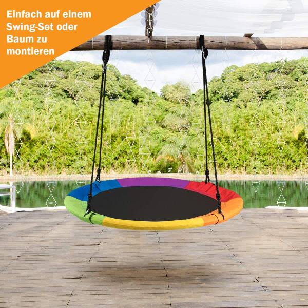 φ100cm Nestschaukel mit Hängegurte Metall - 100 x 160 x 100 cm