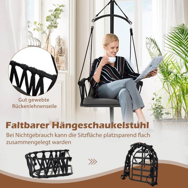 Hangstoel ZB33524 grijs - metaal - 100 x 197 x 106 cm
