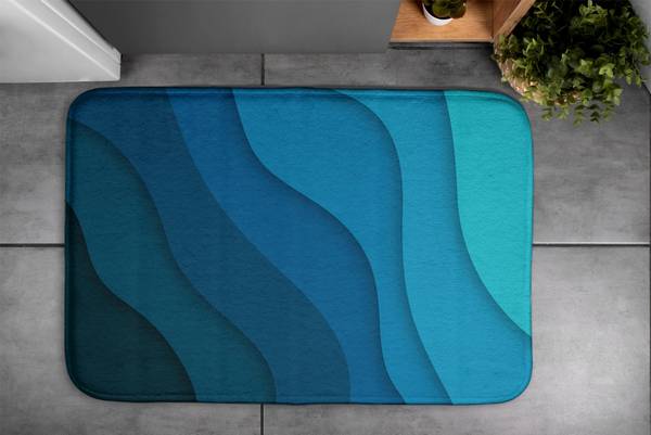 Badteppich Blauer Farbverlauf 75 x 45 x 75 cm