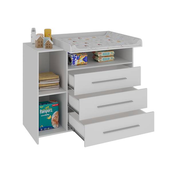 Commode à langer Paula 40283 Blanc - Bois manufacturé - 110 x 94 x 53 cm