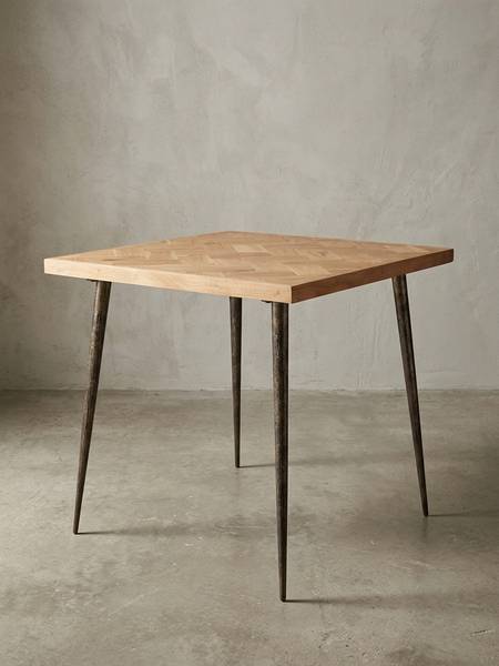 Esstisch FEHMARN Beige - Akazie - 80 x 76 x 80 cm
