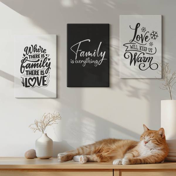 Leinwandbilder Familie Liebe 3er Set 20 x 30 cm - Anzahl Teile im Set: 3