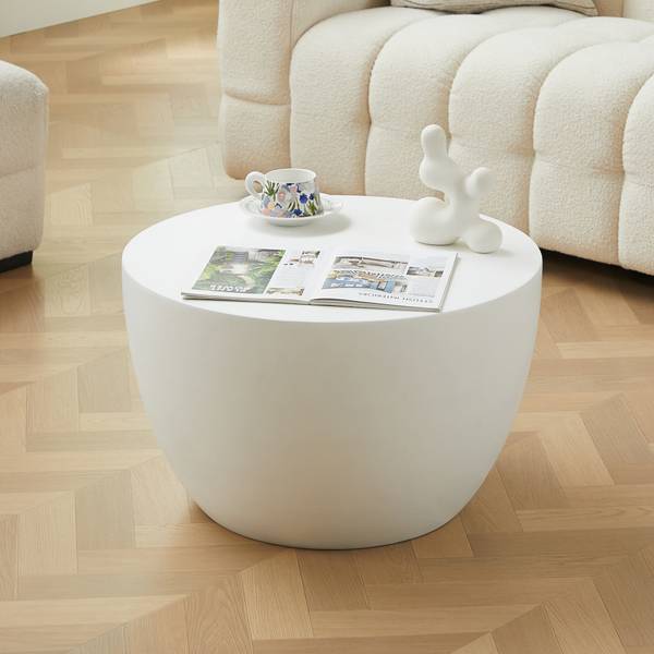 Couchtisch PARNU Weiß - Stein - 64 x 39 x 64 cm