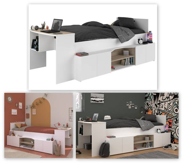Hochbett Cleo1 Holzwerkstoff - 241 x 90 x 116 cm