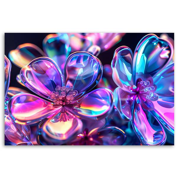 Wandbild glasblumen – strauß 120 x 80 cm