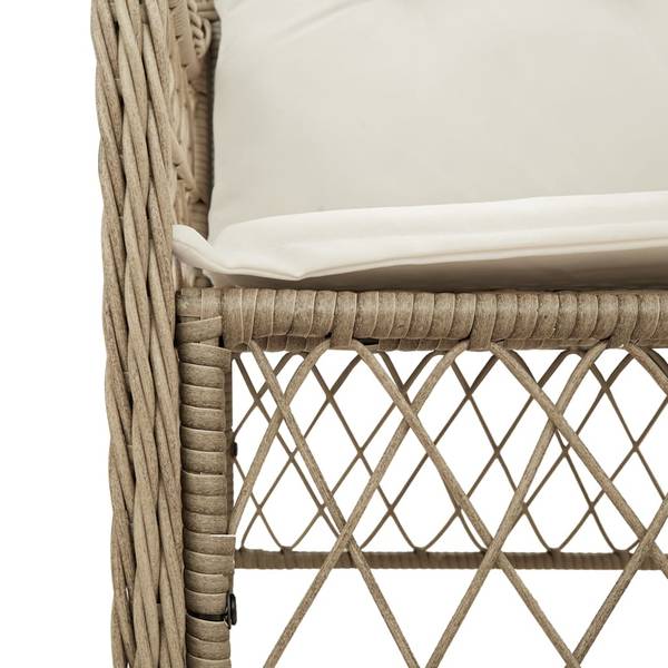Garten Essgruppe 3038893-1 (3-teilig) Beige - Polyester - Stahl - Klarglas - 80 x 74 x 80 cm
