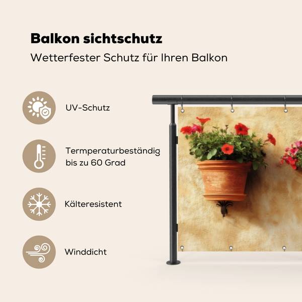 BALKON-SICHTSCHUTZ Blumentöpfe 500 x 100 cm