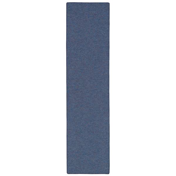 Läufer Schlingen Teppich Alma Meliert Blau - Tiefe: 300 cm