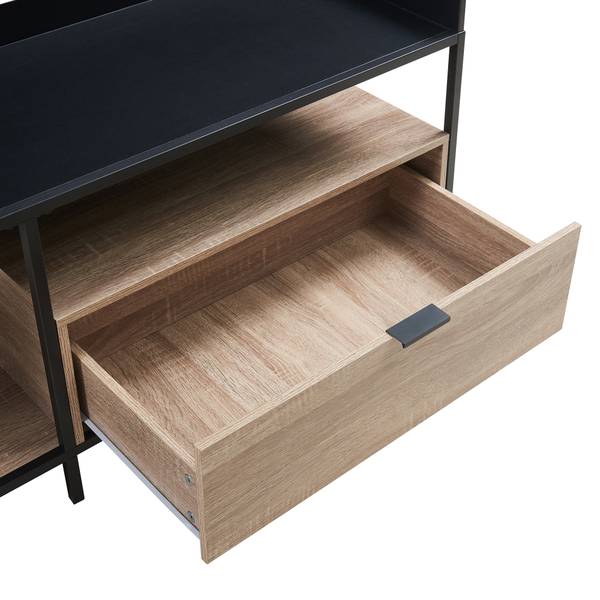 Fernsehtisch Belana Schwarz - Braun - Holzwerkstoff - Metall - 40 x 54 x 120 cm
