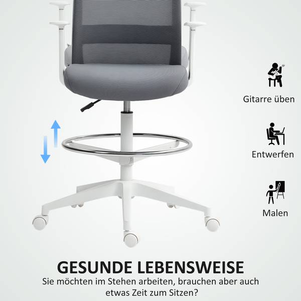Bürostuhl 921-769V00GY Grau - Textil - 58 x 121 x 62 cm