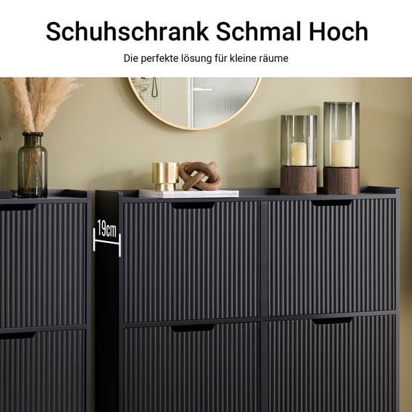 Meuble à chaussures FSR177-L-SCH Noir - 100 x 91 cm