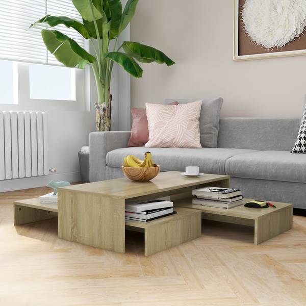 Table basse 3008006 3 pièces Marron - Bois manufacturé - 100 x 27 x 100 cm