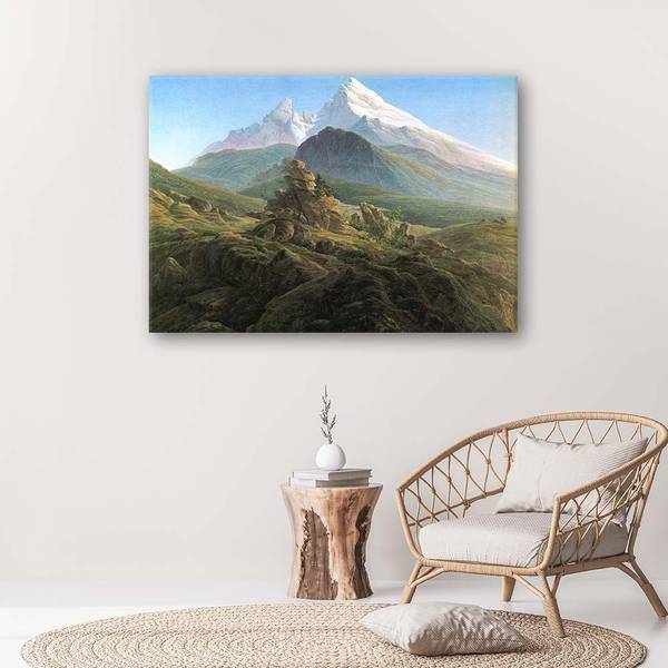 Wandbild der watzmann – c. d. friedrich 100 x 70 cm