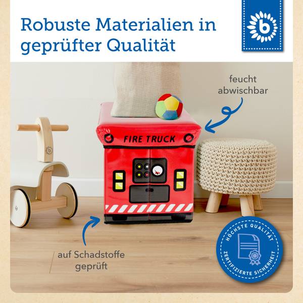 Spielzeugkiste Feuerwehr Rot - Kunststoff - 31 x 31 x 49 cm