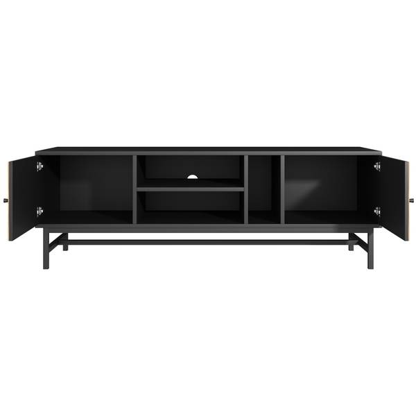 TV-Lowboard Marlene Schwarz - Braun - Stahl - 150 x 55 x 38 cm