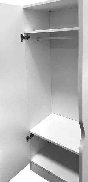 Weiß zweitüriger Kleiderschrank-Roma Holzwerkstoff - 43 x 162 x 70 cm