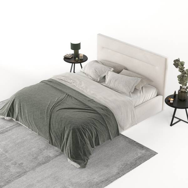Polsterbett LILINE mit Stauraum Paros Creme - Liegefläche Breite: 140 cm