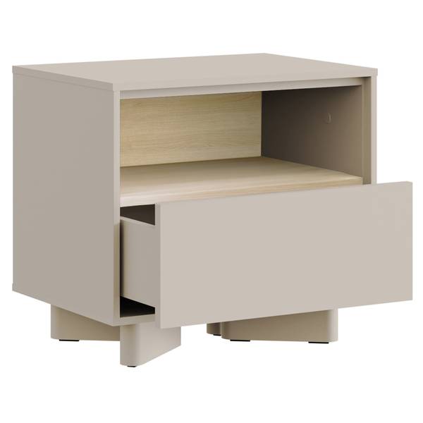 Table de chevet DISTRIA Gris - Mélamine - 50 x 46 x 35 cm