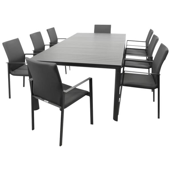 Garnitur LAGOS XL 7-teilig Grau - Aluminium - 195 x 76 x 255 cm