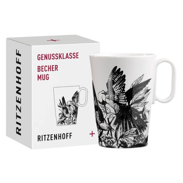 Kaffeetasse Genussklasse #1 Weiß - Porzellan - 8 x 11 x 8 cm