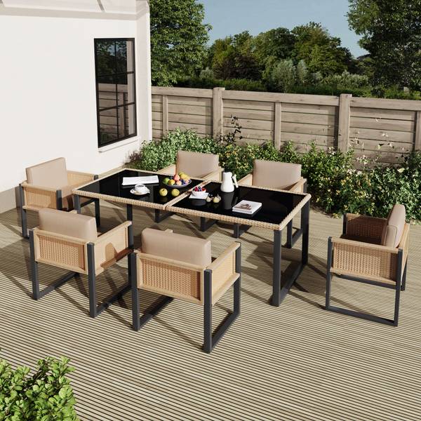 Garten-Essgruppe  Phanes 7-tlg Braun - Kastanienbraun - Khaki
