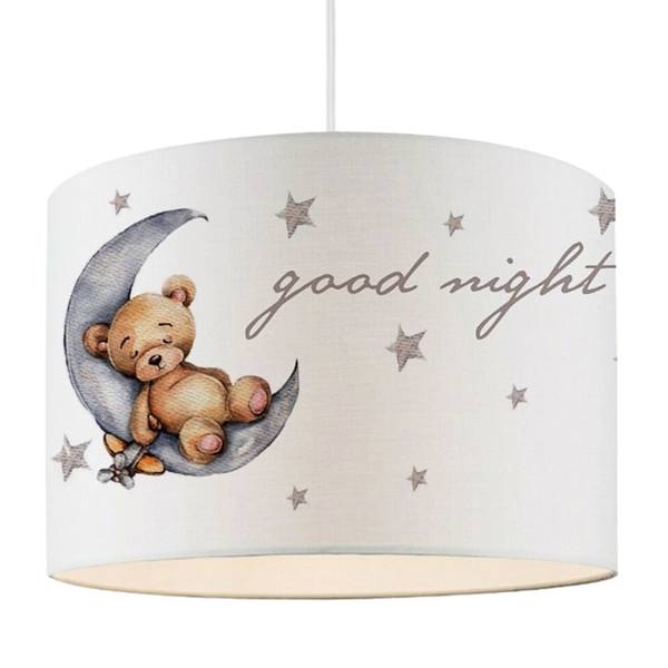Hanglamp Rugby bruin - grijs - polyester - 28 x 70 x 28 cm