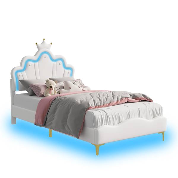 Kinderbett SPJP-NB01 Weiß - Metall - Massivholz - 92 x 130 x 208 cm