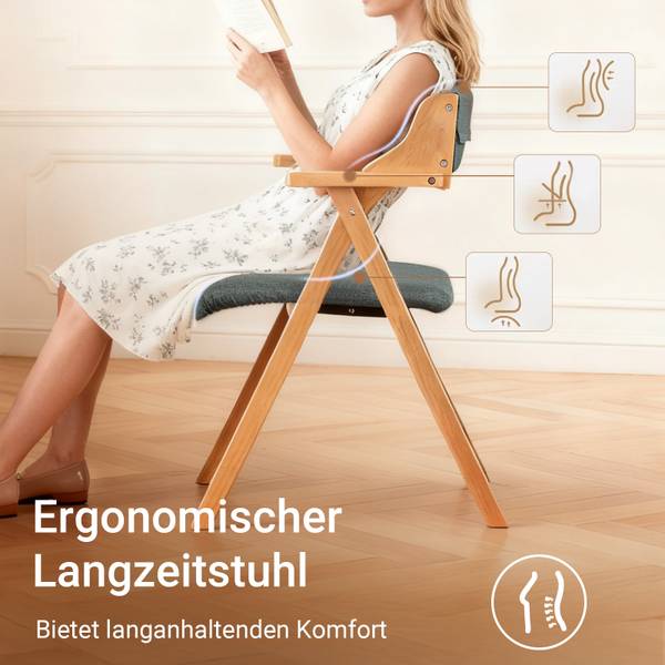 Klappstuhl FST98-SG Dunkelgrau - 78 x 56 cm - Massivholz