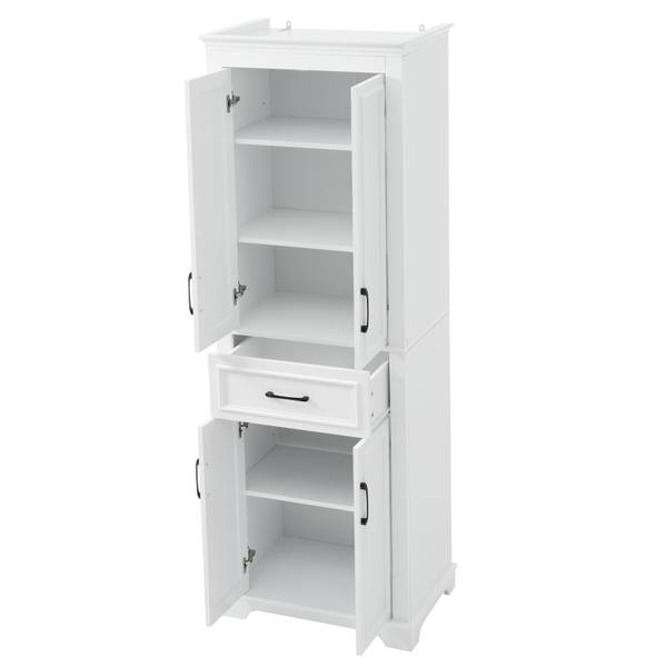 Badezimmerschrank Aphrodite Ⅲ Weiß - Holzwerkstoff - 40 x 180 x 60 cm