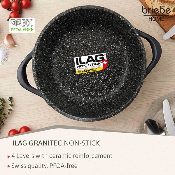 Kochtopf Set  BRI-MGK18 (6-teilig) Schwarz - Aluminium - Kristallglas
