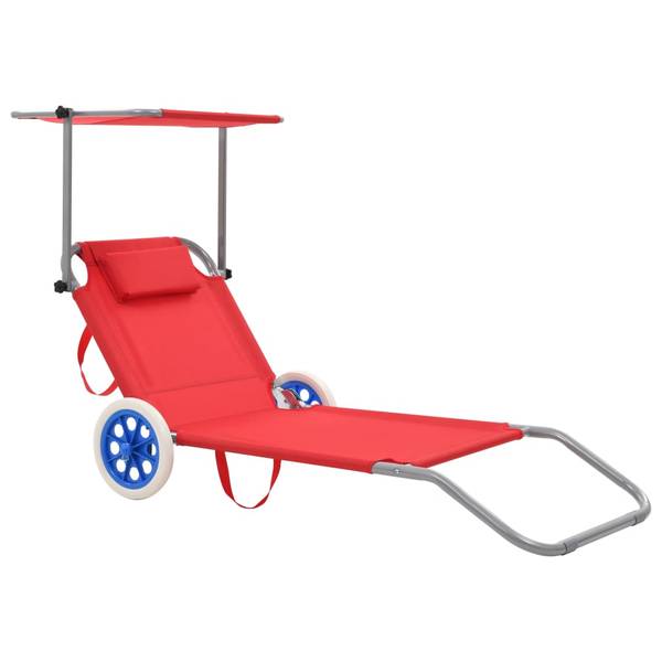 Chaise longue 296520 Rouge - Acier - 63 x 55 x 146 cm