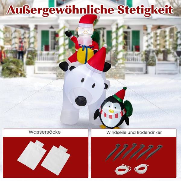 Aufblasbarer Weihnachtsmann FF32231PQDE Weiß - Kunststoff - 70 x 210 x 230 cm