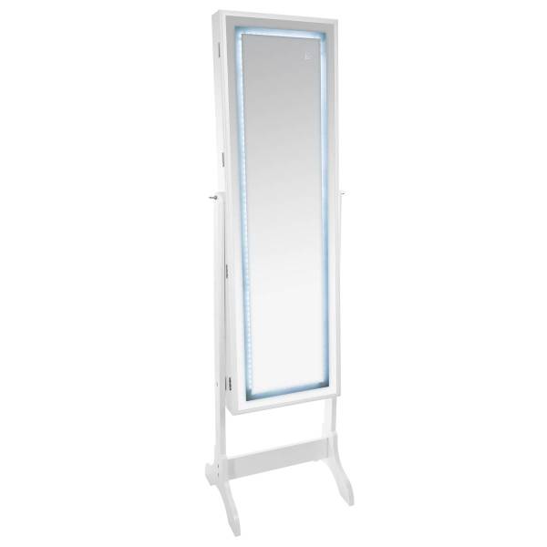 LED-Schmuckschrank BETTANY Weiß - Holzwerkstoff - 37 x 148 x 47 cm