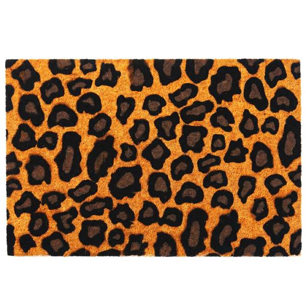 Kokos Fußmatte mit Motiv 60x40 cm Schwarz - Braun - Naturfaser - Kunststoff - 60 x 2 x 40 cm