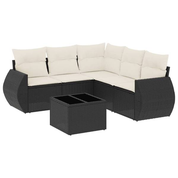 Garten-Lounge-Set 3034450-2 (6-teilig) Schwarz - Creme - Weiß