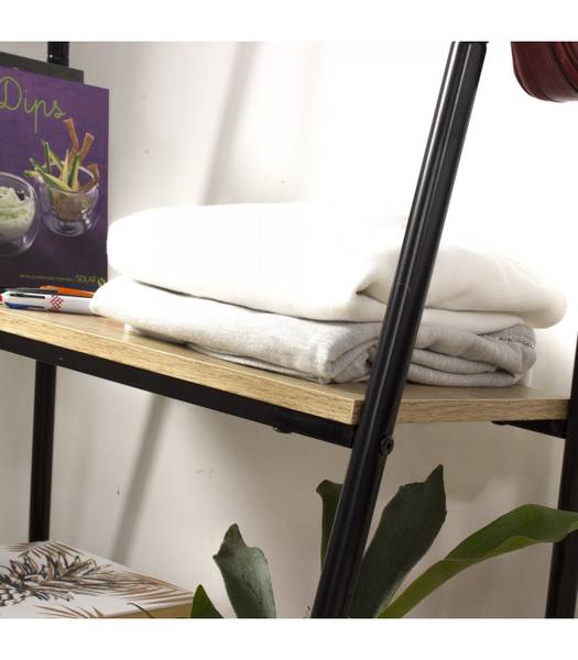 Garderobenständer mit 2 Regalen Schwarz - Metall - 40 x 151 x 65 cm