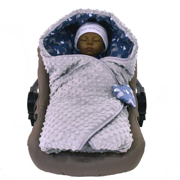 Einschlagdecke Tiny Blau - Textil - 80 x 2 x 80 cm
