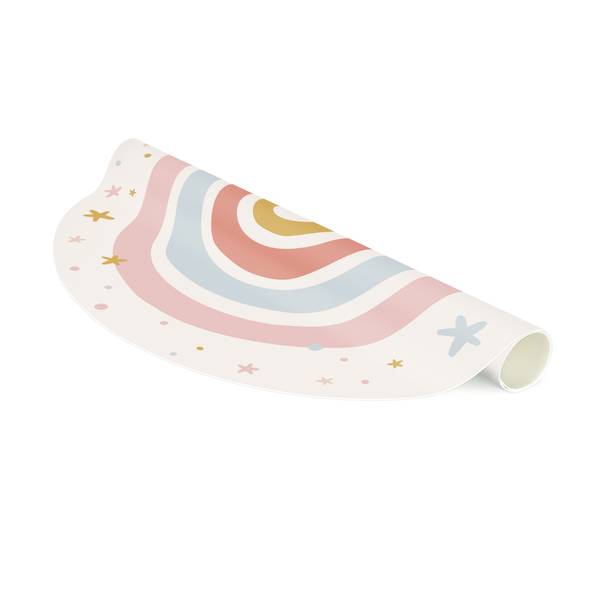 Regenbogen mit Sternen und Pünktchen 120 x 120 cm