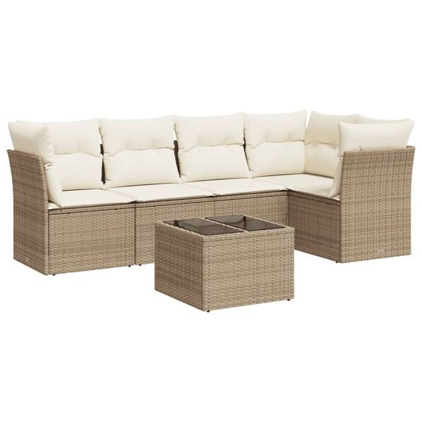 Garten-Lounge-Set 3035161-2 (6-teilig) Beige - Creme - Weiß