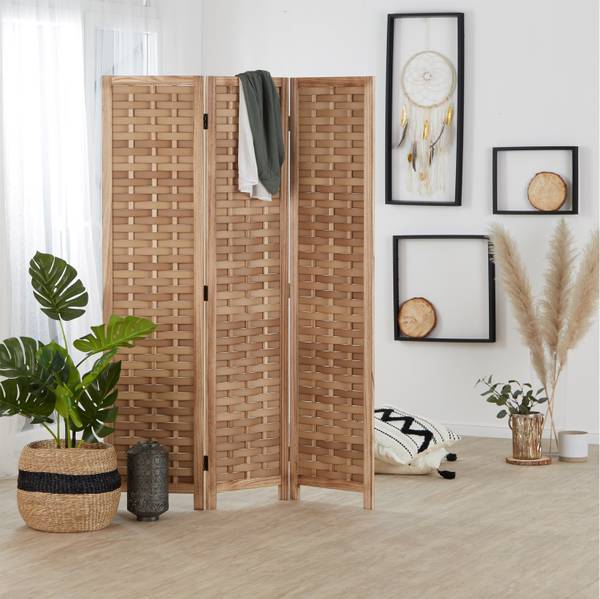 Paravent 2020 Schwarz - Holz teilmassiv - 120 x 170 x 2 cm