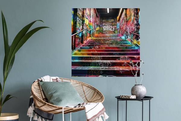 WANDTATTOO Treppe Polypropylen - 50 x 50 x 1 cm