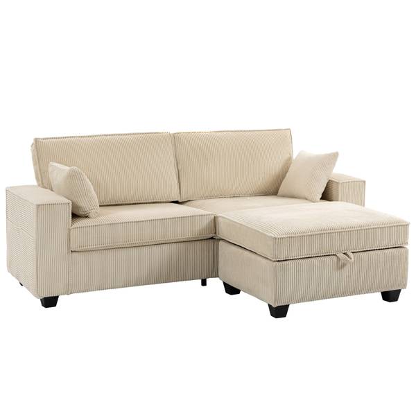 Ecksofa 83B-904V00BG Beige - Cord - 151 x 94 x 216 cm